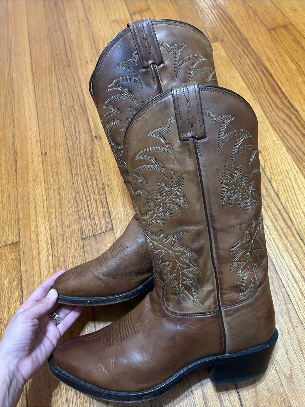 Tony Lama Stallion Americana Western Boot Brown Men's 9 D